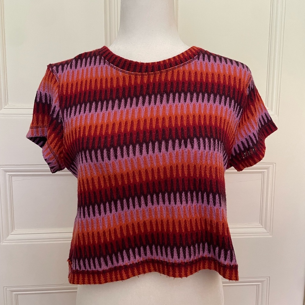 We The Free Multicolor Zigzag Knit Top
